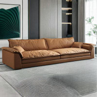 PULOSK 109.45" Orange 100% Polyester Modular Sofa cushion couch