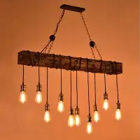 Millwood Pines Buchman 10 - Light Kitchen Island Bulb Pendant with Wood Accents