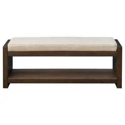 Wildon Home® Gracie Mills Calley Grover Modern Accent Storage Bench with Lower Shelf