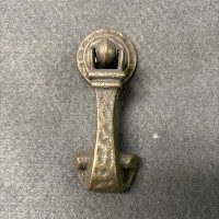 D. Lawless Hardware 2-3/4" Hammered Drop Pull  with Backplate Bronze