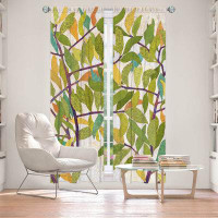 East Urban Home Lined Window Curtains 2-panel Set for Window Size Paper Mosaic Studio Happy Tree 2 Centre