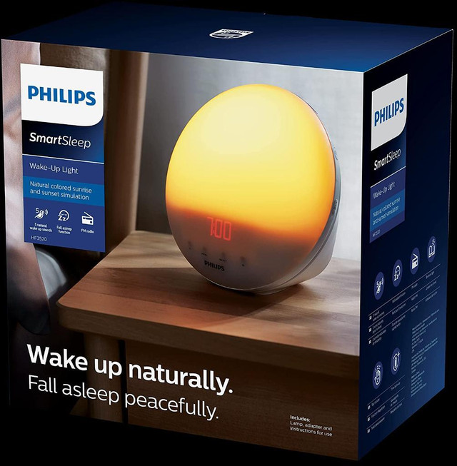 BEST DEAL* Philips Wake-Up Light Coloured Sunrise Simulation, White  FAST, FREE Delivery in Indoor Lighting & Fans - Image 2