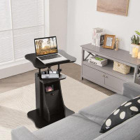 Inbox Zero Kresler Height Adjustable Curved Standing Desk