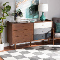 Corrigan Studio Corrigan Studio® Dresser In Mid-Century Style - Walnut Brown/Grey Color