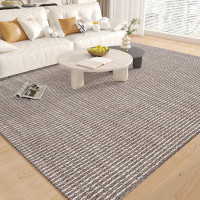 Bayou Breeze Rectangle Ariely Machine Woven Wool/Polyester Area Rug in Light Brown