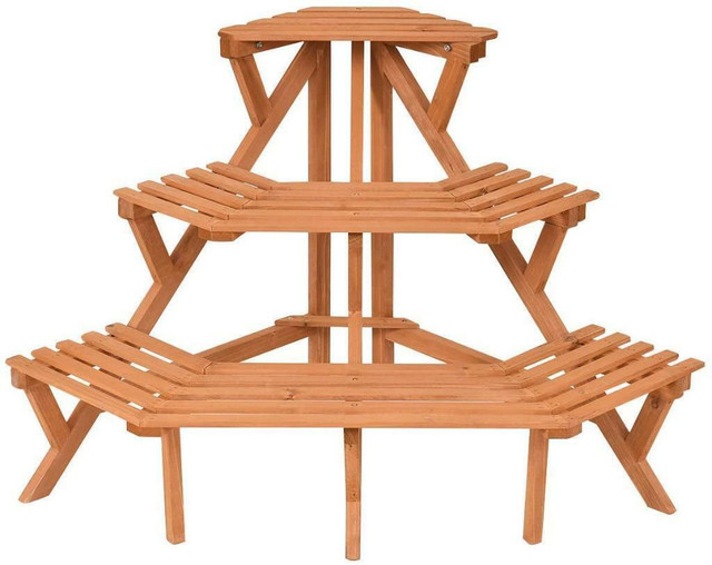 NEW 3 TIER WOOD CORNER PLANT STAND RACK FS5179 in Other in Alberta