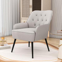 George Oliver Kazimiras Upholstered Armchair with Metal Legs, Accent Chair for Living Room