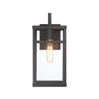 17 Stories Modern Metal And Clear Glass Panelled Wall Mounted Outdoor Light