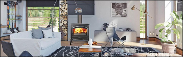 W76 Wood Stove With Cast Iron Door, Black Colour Finish in Fireplace & Firewood - Image 3
