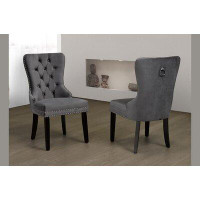 Rosdorf Park Tufted Velvet Upholstered Parsons Chair in Cream