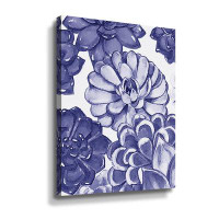 Dakota Fields Very Peri Purple Blue Succulent Plants Garden Wall Watercolor VII Gallery Wrapped