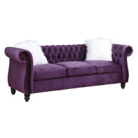 Rosdorf Park Thotton Upholstered Sofa Purple