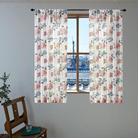 Winston Porter Sheer Curtains Living Room Cotton Blend  Printed Print Sheers Window Treatment Set Rod Pocket Drapes
