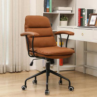 WONERD 35.43" Brown PU Leather Executive Office chair