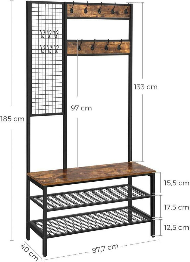 NEW LARGE COAT RACK & BENCH STAND HSR98BX in Industrial Shelving & Racking in Alberta - Image 3