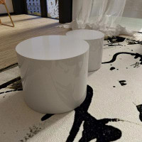 Hokku Designs MDF With Ash/Oak/Walnut Veneer Side Table/Coffee Table/End Table/Nesting Table Set Of 2; For Living Room;