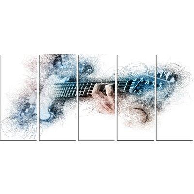 Made in Canada - Design Art 'Man Playing a Guitar Watercolor' 5 Piece Graphic Art on Wrapped Canvas Set in Arts & Collectibles