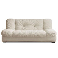 Hokku Designs 77.95" Creamy White Cloth Standard Sofa cushion couch