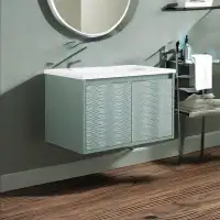 Latitude Run® Wall Mounted Bathroom Vanity, Soft Close Doors, For Small Bathroom