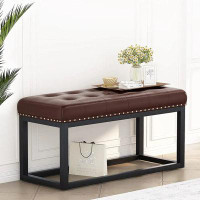 Winston Porter Franchezca Faux Leather Upholstered Bench