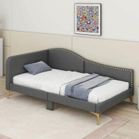 House of Hampton Kalven Upholstered Daybed with Headboard and Armrest, Support Legs