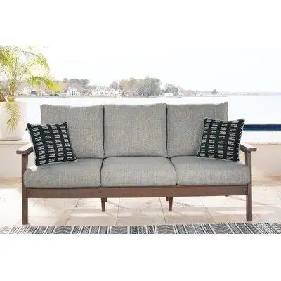 Signature Design by Ashley 79.5" Wide Outdoor Patio Sofa with Cushions