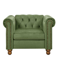 Winston Porter Large Chair, Classic Tufted Chesterfield Settee Sofa