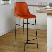 Lipoton Bar Height Chair With Genuine Leather Upholstery