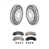 Front Coated Brake Rotor Semi-Metallic Pad Kit For 2010-2014 Ford F-150 With 7 Lug Wheels KGF-100119