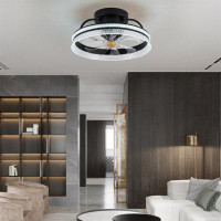 Mercer41 Modern Dimmable LED Low Profile Fan With Remote Control And Hidden Reversible Blades