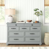 Lark Manor Sand & Stable™ Amarilis 9-Drawer Dresser With Mirror In Grey