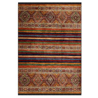 Rugpera Dehn Brown And Orange Color Geometric Design Carpet Machine Woven Polyester & Cotton Yarn Area Rugm
