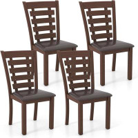 Wildon Home® Wildon Home® Upholstered Dining Chairs Set Of 4, Wooden Kitchen Chairs With Padded Seat & Rubber Wood Frame