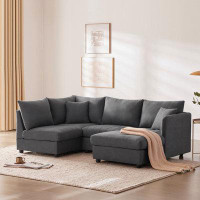 Latitude Run® 79"Modern Sectional Sofa with Vertical Stripes