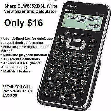 NEW Sharp ELW535XBSL 4-Line Engineering Calculator Scientific Calculator 335 Functions in General Electronics in City of Toronto - Image 2