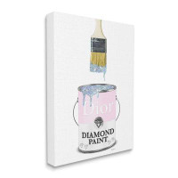 Stupell Industries Glam Pop Diamond Pink Paint Can Sparkle Brush Oversized Stretched Canvas Wall Art By Amanda Greenwood