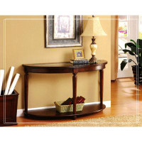 Darby Home Co Transitional 1Pc Side Table Dark Cherry Open Bottom Shelf Beveled Glass Top Turned Legs Living Room Furnit