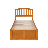 AFI Furnishings Richmond King Solid Wood Platform Bed with Footboard & Storage Drawers in Light Toffee