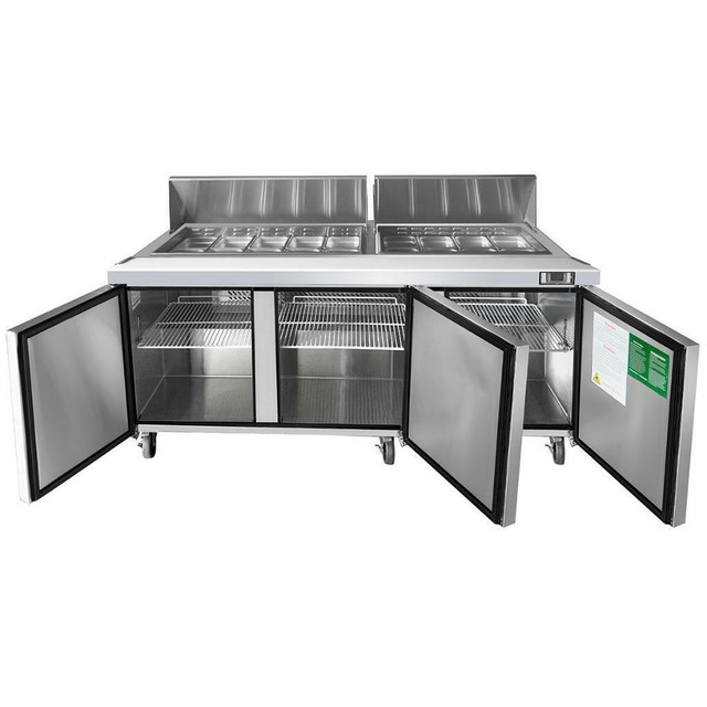 Atosa MSF8304GR 72 Inch Refrigerated Sandwich / Salad Prep Table – 3 Doors Stainless steel exterior &amp; interior in Other Business & Industrial in Ontario - Image 3