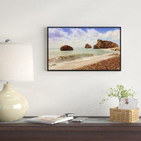 Made in Canada - East Urban Home 'Amazing Aphrodite s Rock in Cyprus' Framed Photographic Print on Wrapped Canvas