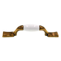 D. Lawless Hardware (25-Pack) 3" White Ceramic Pull Burnished Brass