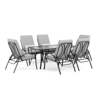 greemotion Laissely 7-Piece Outdoor Dining Set With Table And Manual Recline Chairs