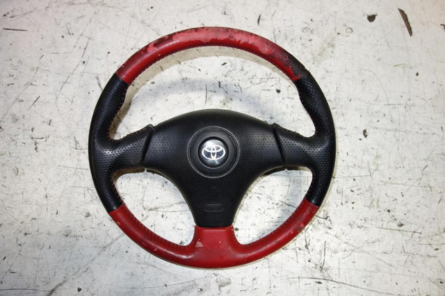 JDM Toyota Celica ZZT230 ZZT231 Red Stitch Steering Wheel Sw20 MR2 Supra GT4 in Other Parts & Accessories - Image 2