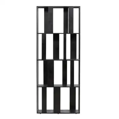 Modernize your space with the Isiah Metal Bookcase finished in sleek black. Crafted from durable met...