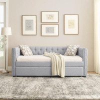 Home Decor Modern Style Daybed With Trundle Upholstered Tufted Sofa Bed, Twin Size