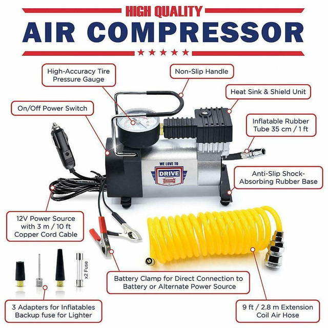 NEW 12V AIR COMPRESSOR SAFTY KIT TIRE REPAIR 316ACK in Hand Tools in Edmonton - Image 3