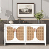 Bay Isle Home™ Storage Cabinet with Rattan Doors for Living Room