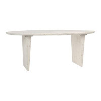 Loon Peak Trevethan 79-inch Oval White Wash Dining Table
