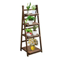 Arlmont & Co. Eri Rectangular Multi-Tiered Foldable Ladder Solid Wood Plant Stand