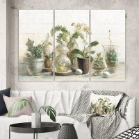 East Urban Home Greenhouse Orchids - 3 Piece Wrapped Canvas Painting Print Set